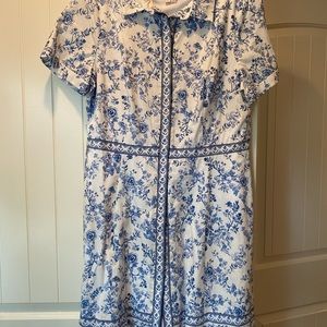 Gal Meets Glam Darla Blue Toile Shirtdress sz 16